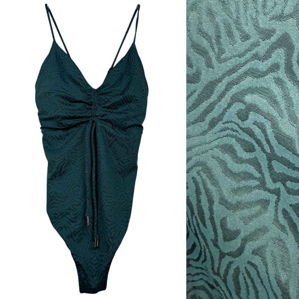 Beldona Printed One Piece Green Swimsuit